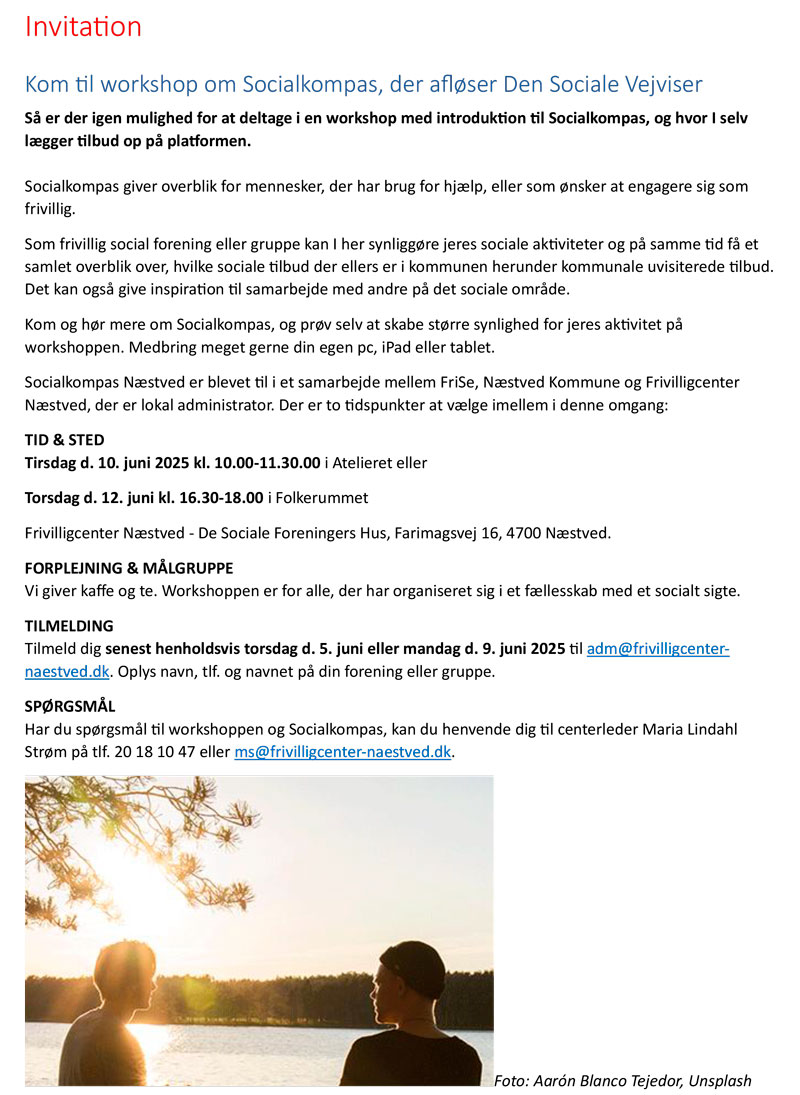 Invitation til workshop om Socialkompas